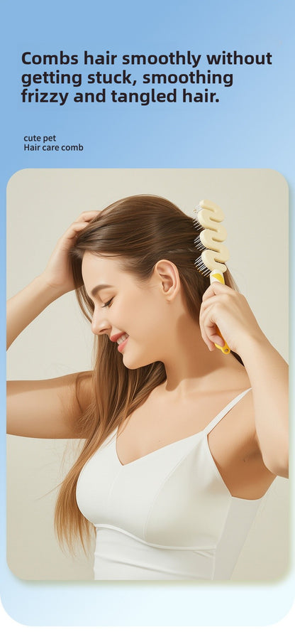 Stripe Pattern Hair Comb For Styling And Detangling, Durable And Lightweight Design