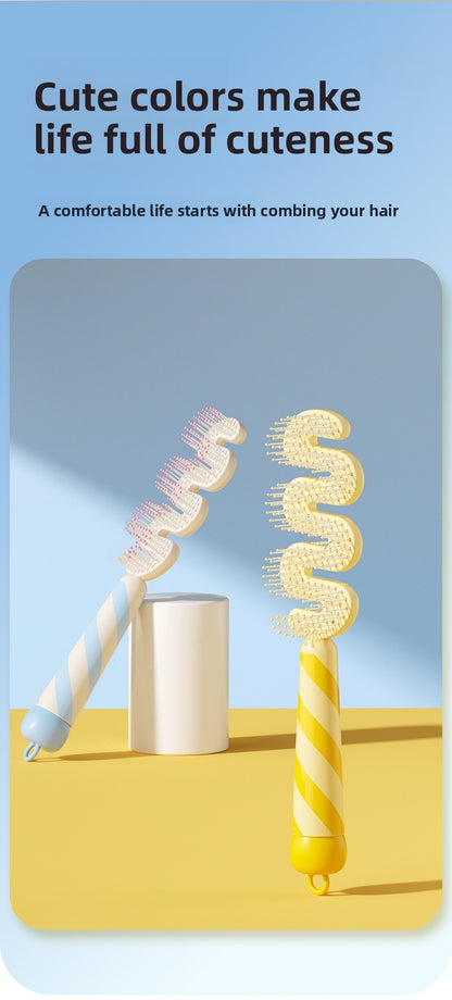 Stripe Pattern Hair Comb For Styling And Detangling, Durable And Lightweight Design