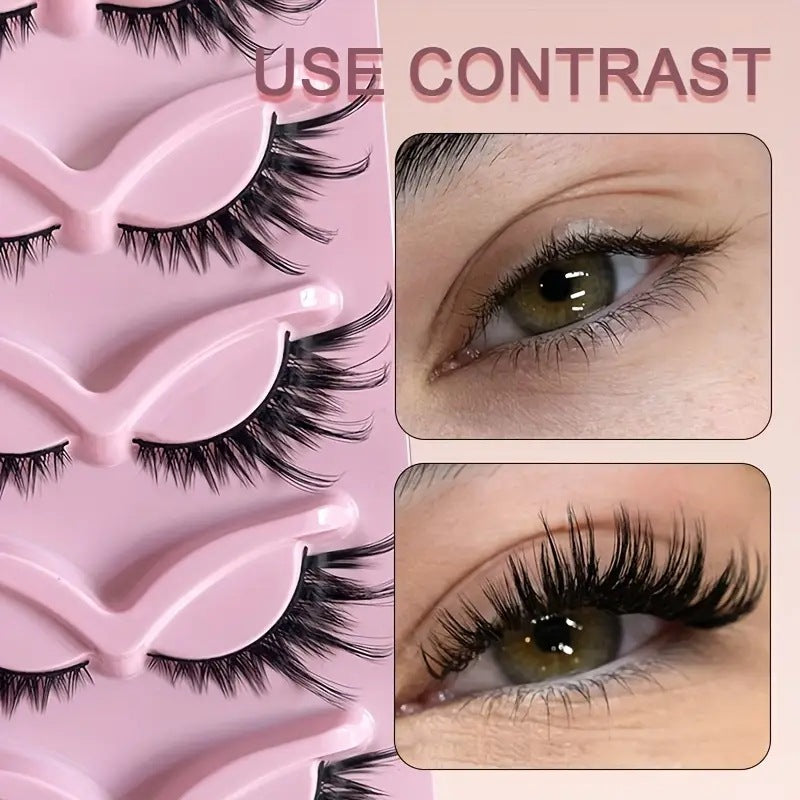 Cat Pattern False Eyelashes, 5 Pairs Made With Soft Artificial Fiber For Natural Look