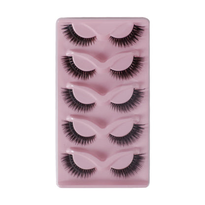 Cat Pattern False Eyelashes, 5 Pairs Made With Soft Artificial Fiber For Natural Look