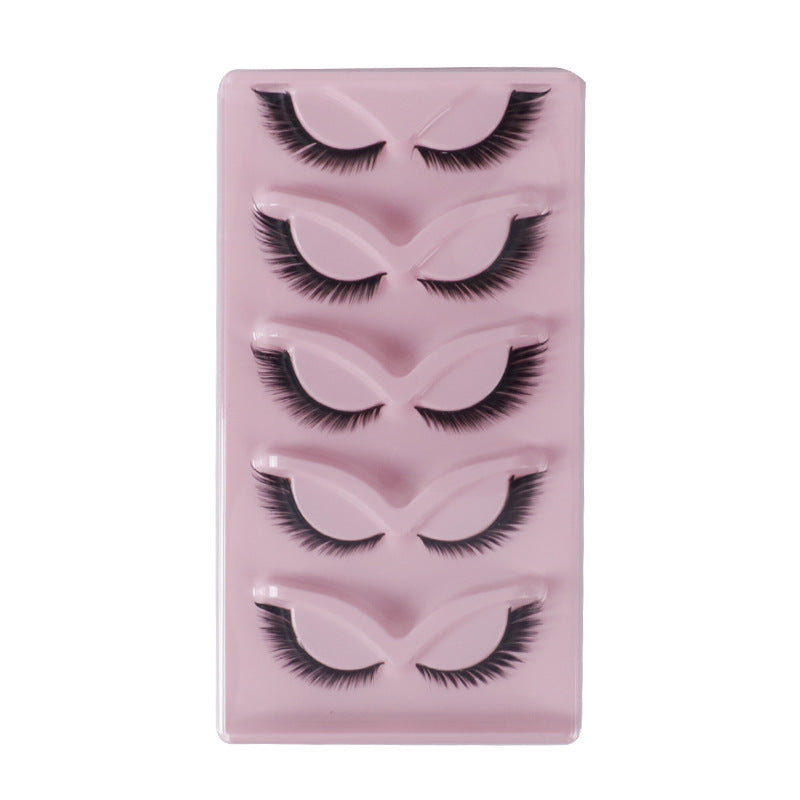 Cat Pattern False Eyelashes, 5 Pairs Made With Soft Artificial Fiber For Natural Look