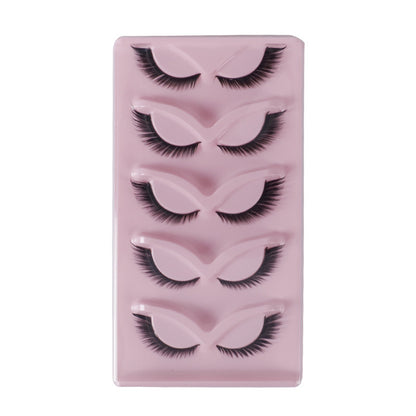 Cat Pattern False Eyelashes, 5 Pairs Made With Soft Artificial Fiber For Natural Look