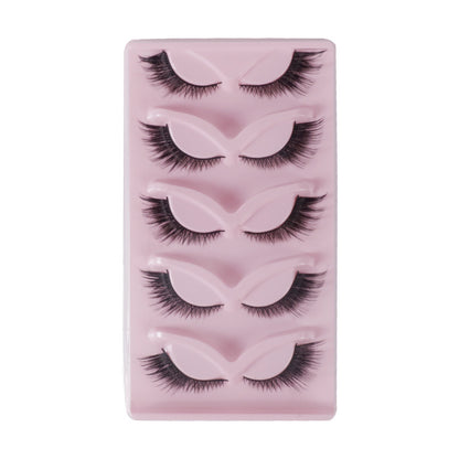Cat Pattern False Eyelashes, 5 Pairs Made With Soft Artificial Fiber For Natural Look