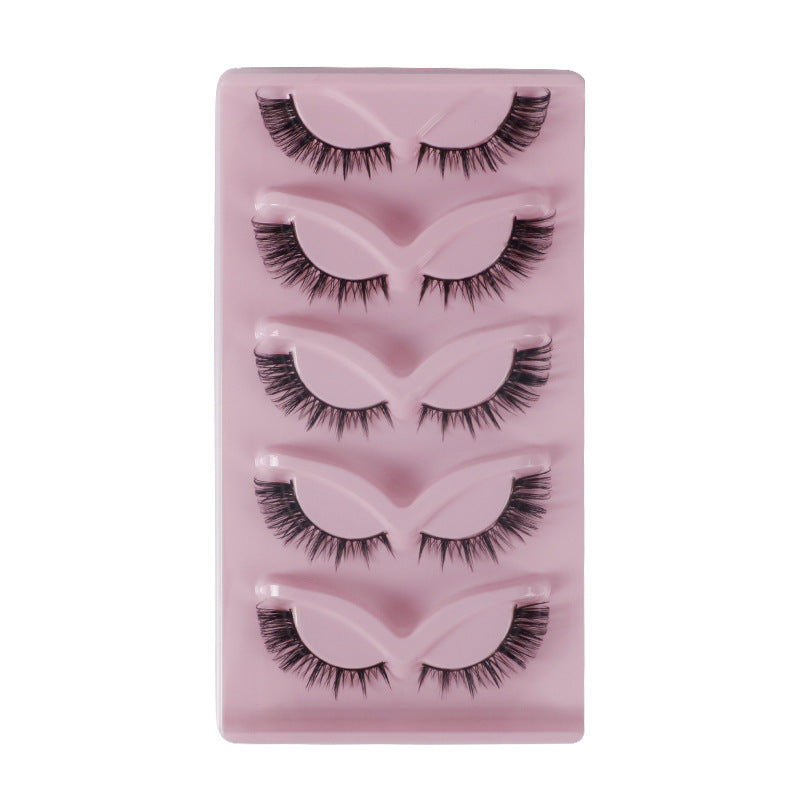 Cat Pattern False Eyelashes, 5 Pairs Made With Soft Artificial Fiber For Natural Look