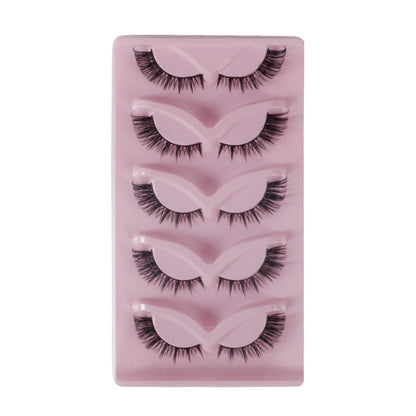 Cat Pattern False Eyelashes, 5 Pairs Made With Soft Artificial Fiber For Natural Look