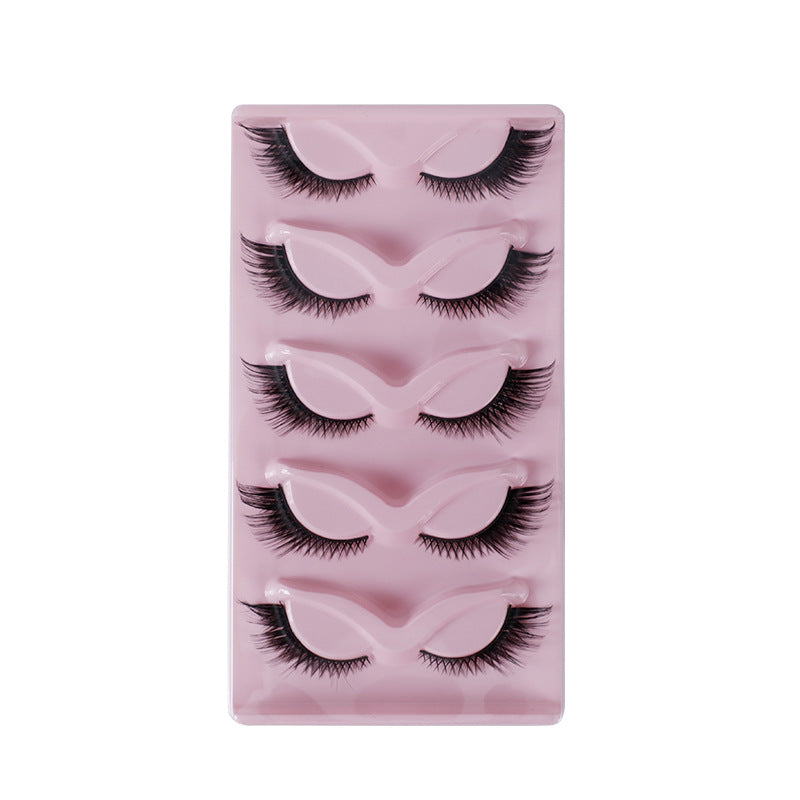 Cat Pattern False Eyelashes, 5 Pairs Made With Soft Artificial Fiber For Natural Look