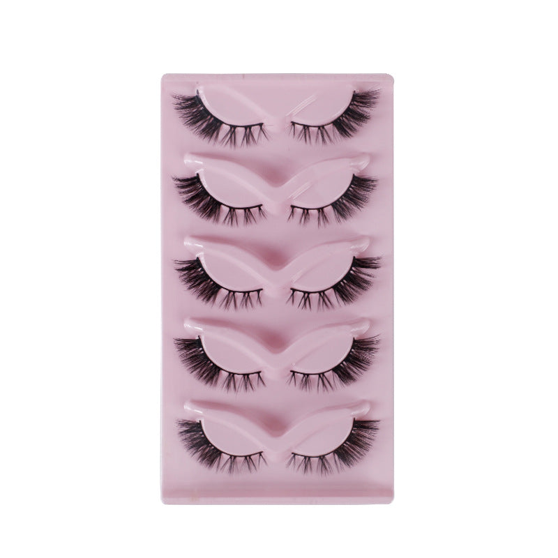 Cat Pattern False Eyelashes, 5 Pairs Made With Soft Artificial Fiber For Natural Look