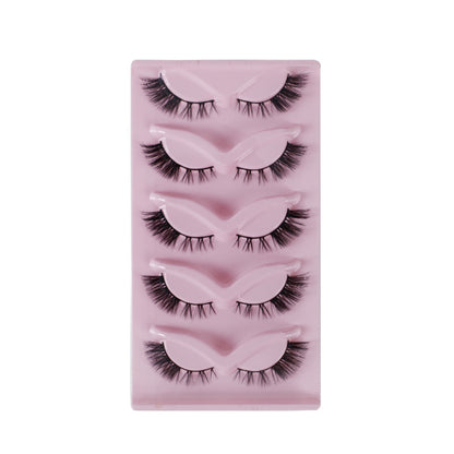Cat Pattern False Eyelashes, 5 Pairs Made With Soft Artificial Fiber For Natural Look