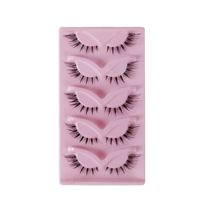 Cat Pattern False Eyelashes, 5 Pairs Made With Soft Artificial Fiber For Natural Look