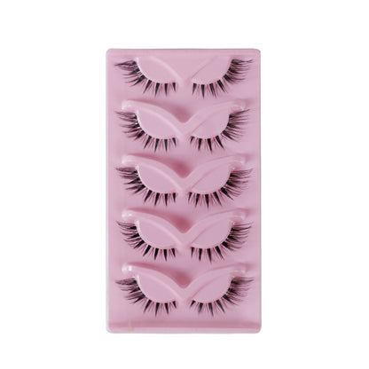 Cat Pattern False Eyelashes, 5 Pairs Made With Soft Artificial Fiber For Natural Look