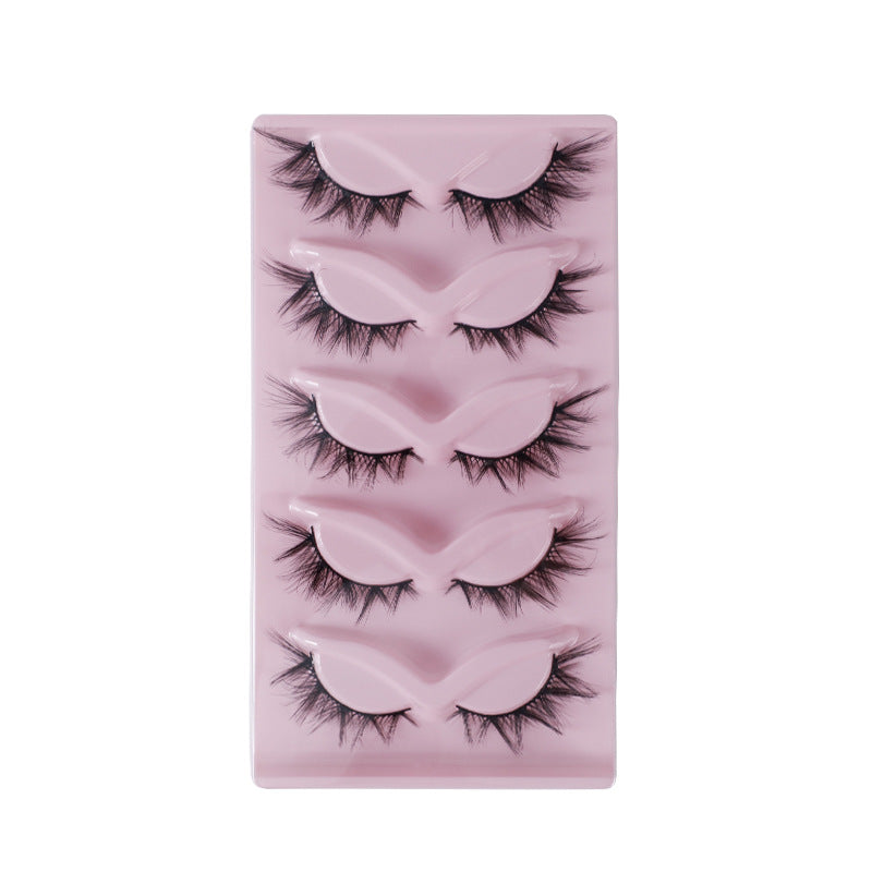 Cat Pattern False Eyelashes, 5 Pairs Made With Soft Artificial Fiber For Natural Look