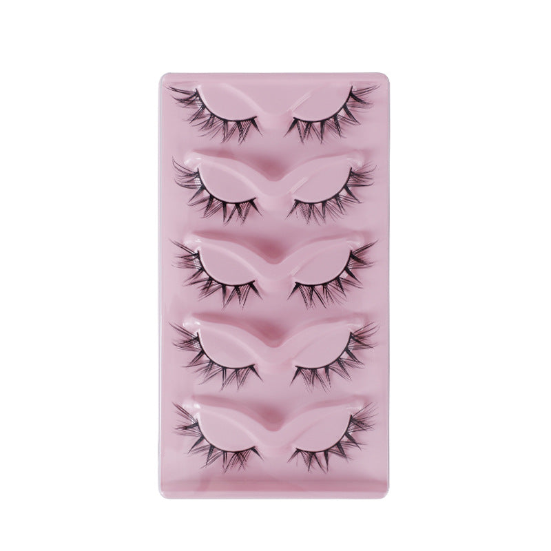 Cat Pattern False Eyelashes, 5 Pairs Made With Soft Artificial Fiber For Natural Look