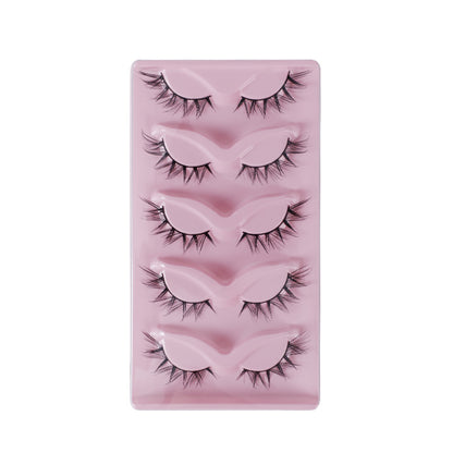 Cat Pattern False Eyelashes, 5 Pairs Made With Soft Artificial Fiber For Natural Look
