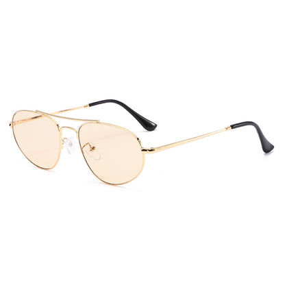 Men's Aviator Sunglasses With Full Frame And PC Lens Material In Golden, Perfect For Spring And Summer
