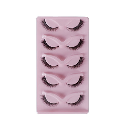 Cat Pattern False Eyelashes, 5 Pairs Made With Soft Artificial Fiber For Natural Look