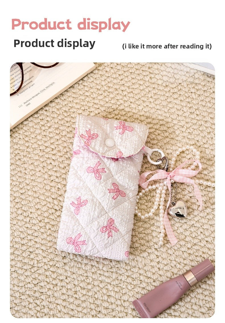 Floral Cloth Eyeglasses Case In Rose Red, Stylish And Durable Eyewear Accessory