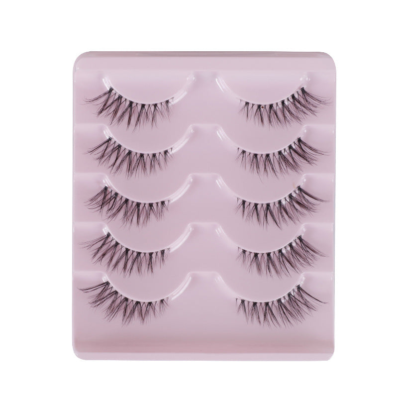Cat Pattern False Eyelashes, 5 Pairs Made With Soft Artificial Fiber For Natural Look