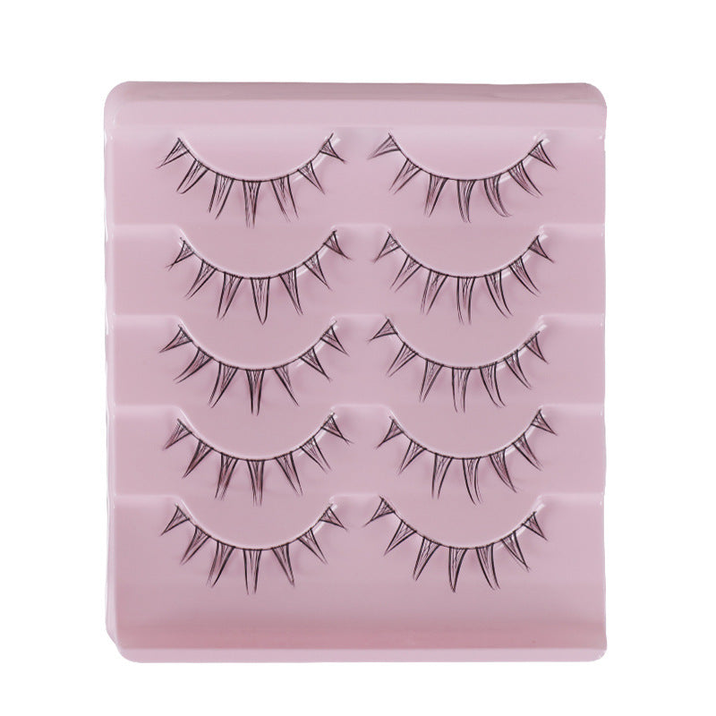 Cat Pattern False Eyelashes, 5 Pairs Made With Soft Artificial Fiber For Natural Look