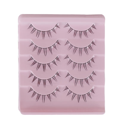 Cat Pattern False Eyelashes, 5 Pairs Made With Soft Artificial Fiber For Natural Look