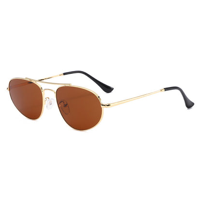 Men's Aviator Sunglasses With Full Frame And PC Lens Material In Golden, Perfect For Spring And Summer