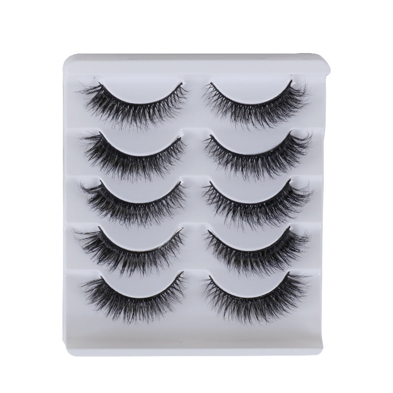 Cat Pattern False Eyelashes, 5 Pairs Made With Soft Artificial Fiber For Natural Look
