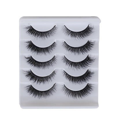 Cat Pattern False Eyelashes, 5 Pairs Made With Soft Artificial Fiber For Natural Look