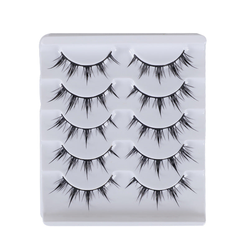 Cat Pattern False Eyelashes, 5 Pairs Made With Soft Artificial Fiber For Natural Look