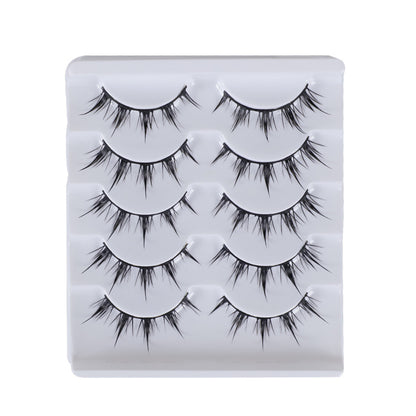 Cat Pattern False Eyelashes, 5 Pairs Made With Soft Artificial Fiber For Natural Look