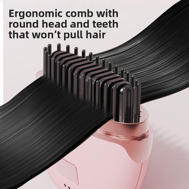 White Electric Hair Straightening Brush For Smooth And Sleek Hair Styling