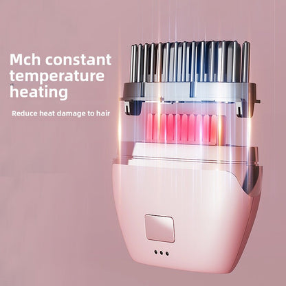 White Electric Hair Straightening Brush For Smooth And Sleek Hair Styling