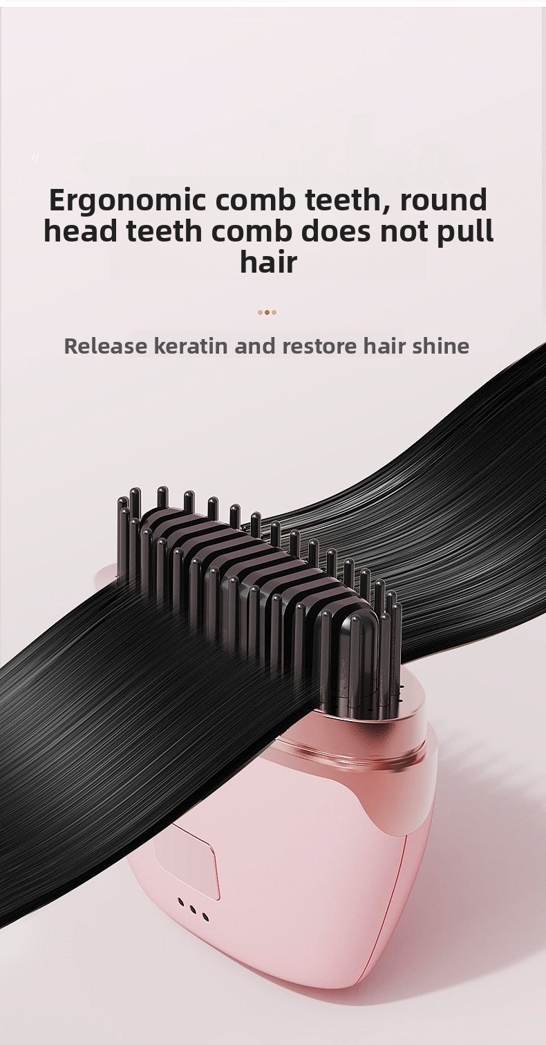 White Electric Hair Straightening Brush For Smooth And Sleek Hair Styling