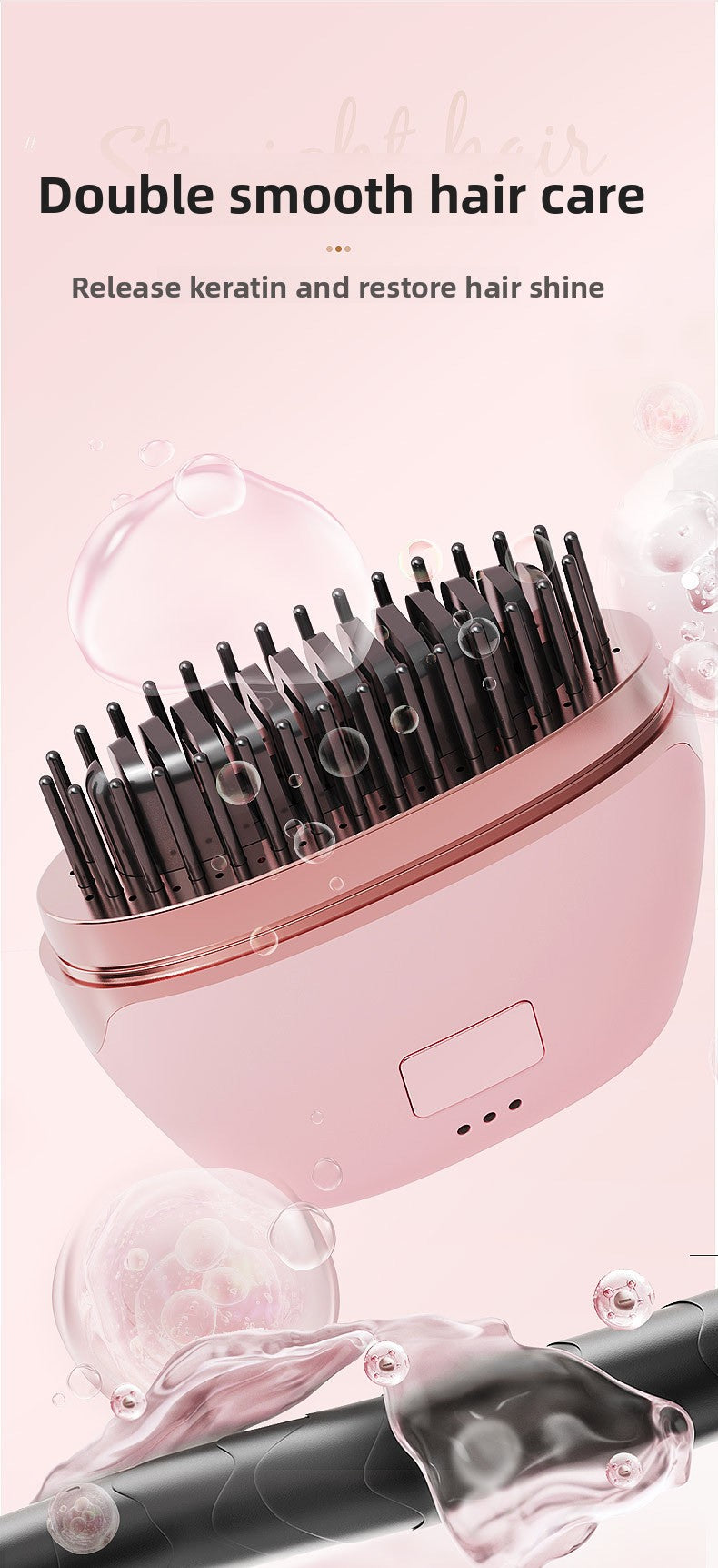 White Electric Hair Straightening Brush For Smooth And Sleek Hair Styling
