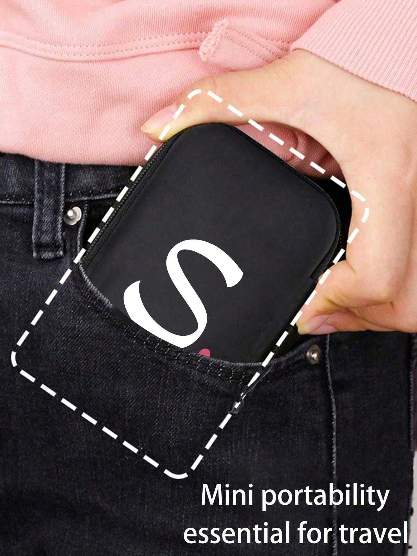 Unisex Square Polyester Letter Pattern Digital Bag, Stylish Small Square Bag For Everyday Use