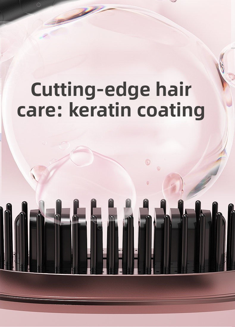 White Electric Hair Straightening Brush For Smooth And Sleek Hair Styling