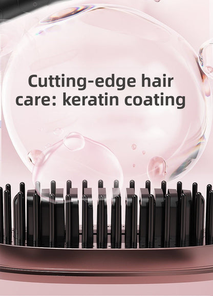 White Electric Hair Straightening Brush For Smooth And Sleek Hair Styling