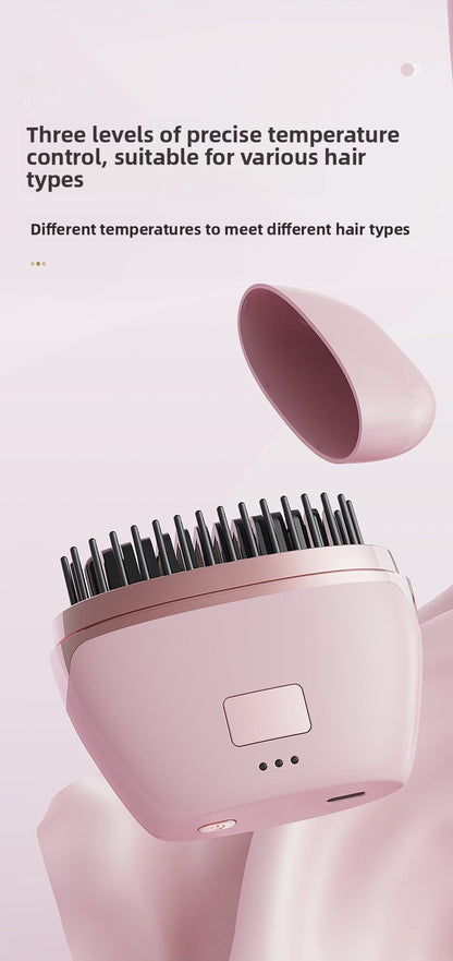 White Electric Hair Straightening Brush For Smooth And Sleek Hair Styling