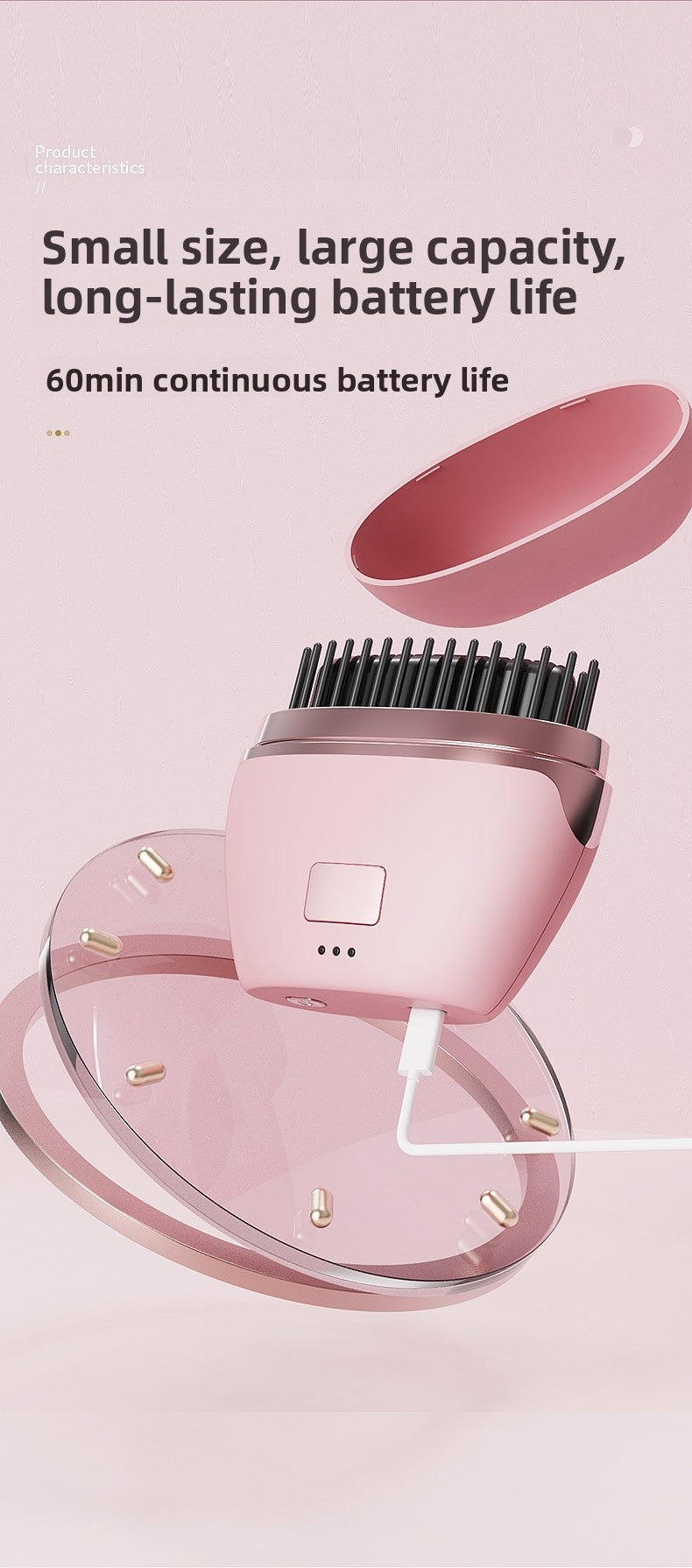 White Electric Hair Straightening Brush For Smooth And Sleek Hair Styling