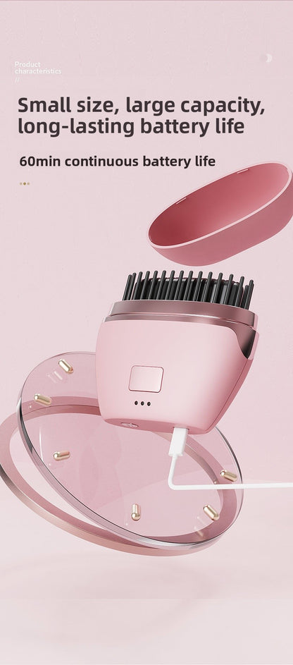 White Electric Hair Straightening Brush For Smooth And Sleek Hair Styling