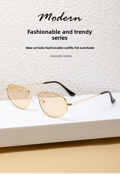 Men's Aviator Sunglasses With Full Frame And PC Lens Material In Golden, Perfect For Spring And Summer