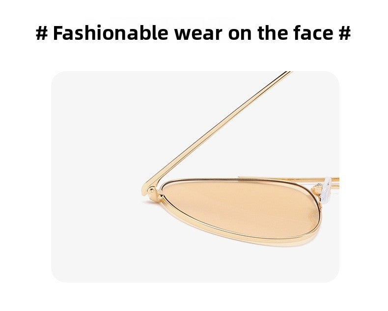 Men's Aviator Sunglasses With Full Frame And PC Lens Material In Golden, Perfect For Spring And Summer