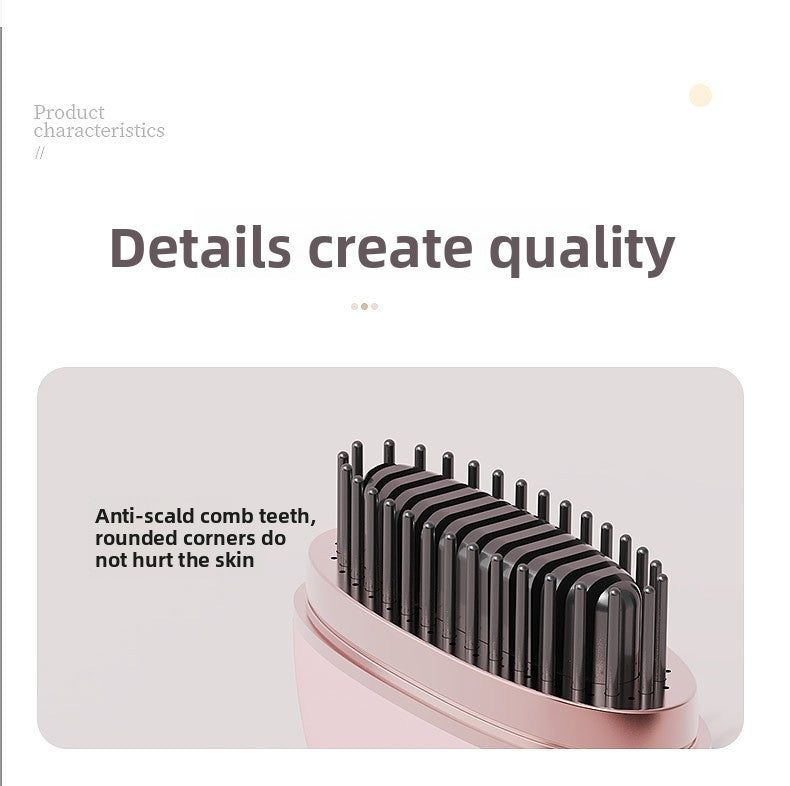 White Electric Hair Straightening Brush For Smooth And Sleek Hair Styling