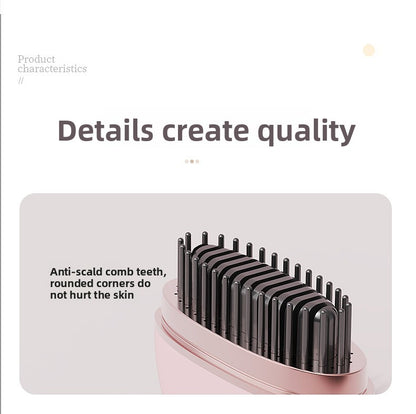 White Electric Hair Straightening Brush For Smooth And Sleek Hair Styling