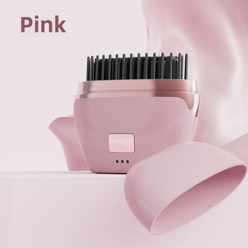 White Electric Hair Straightening Brush For Smooth And Sleek Hair Styling