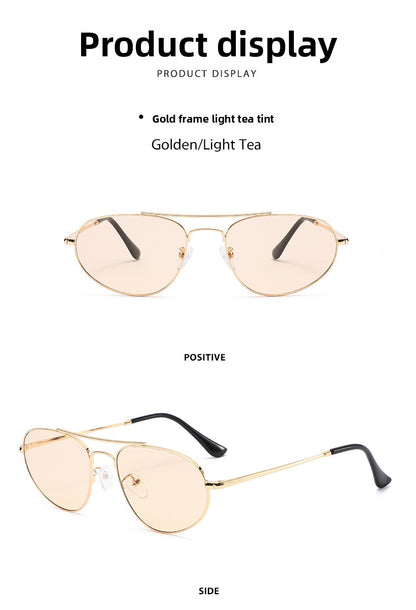 Men's Aviator Sunglasses With Full Frame And PC Lens Material In Golden, Perfect For Spring And Summer