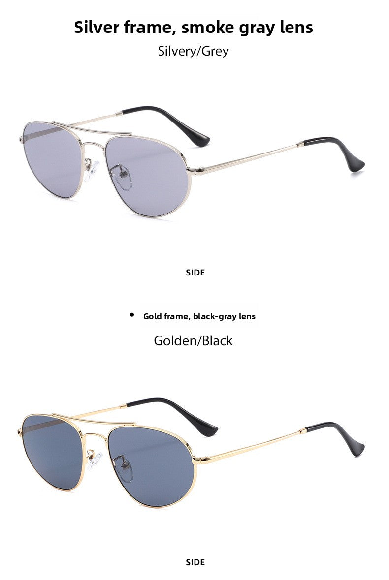 Men's Aviator Sunglasses With Full Frame And PC Lens Material In Golden, Perfect For Spring And Summer