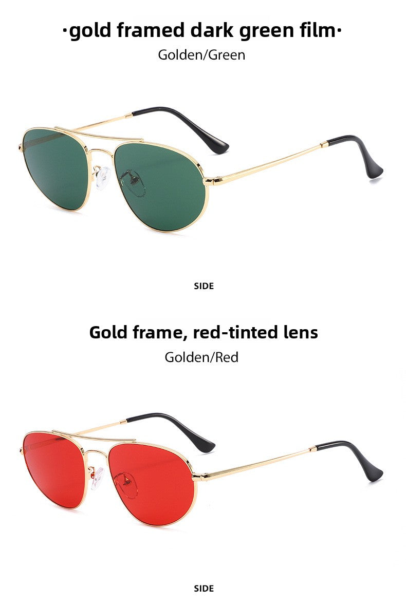 Men's Aviator Sunglasses With Full Frame And PC Lens Material In Golden, Perfect For Spring And Summer