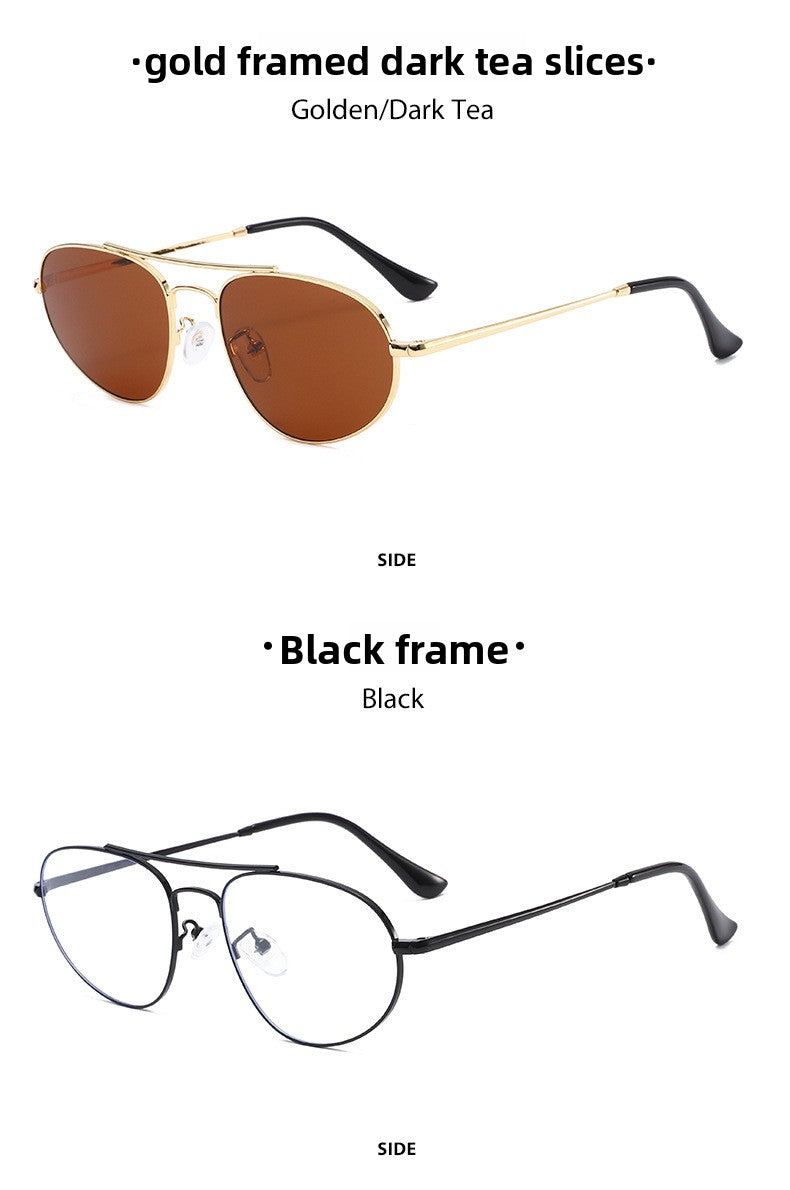 Men's Aviator Sunglasses With Full Frame And PC Lens Material In Golden, Perfect For Spring And Summer