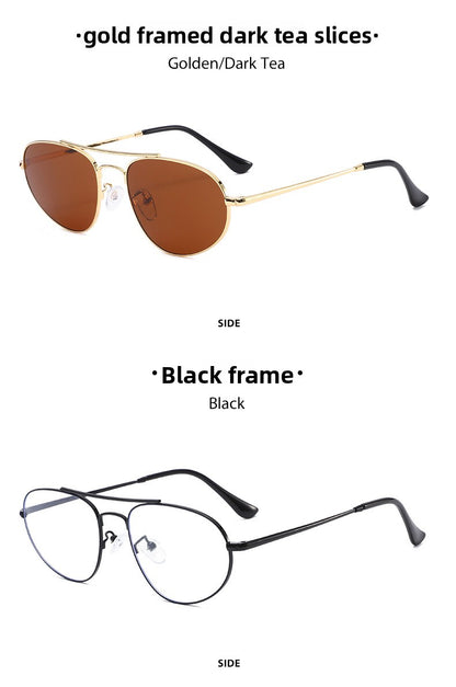 Men's Aviator Sunglasses With Full Frame And PC Lens Material In Golden, Perfect For Spring And Summer