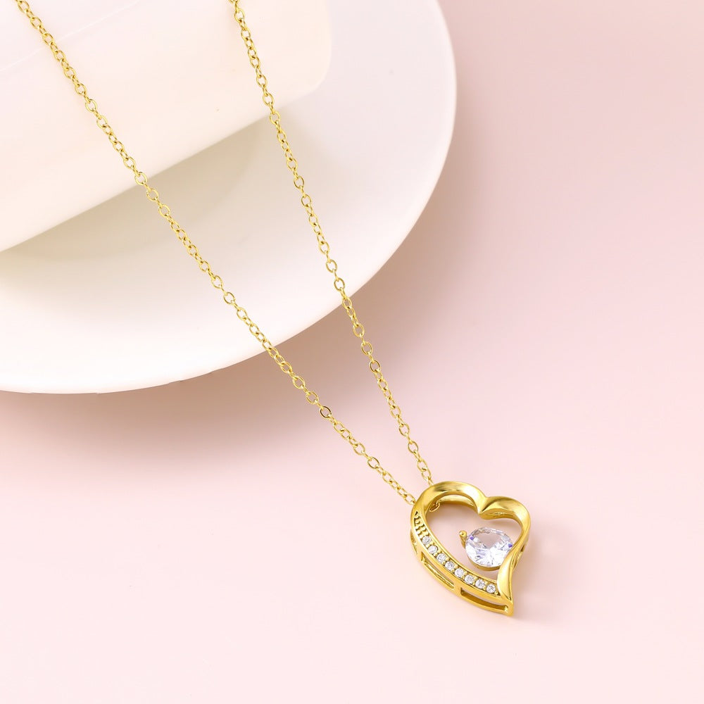 Heart Shape Necklace For Women Made Of Durable 304 Stainless Steel Featuring Elegant Golden Finish