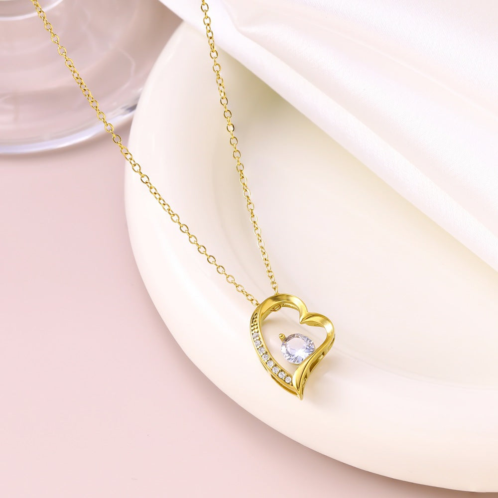 Heart Shape Necklace For Women Made Of Durable 304 Stainless Steel Featuring Elegant Golden Finish
